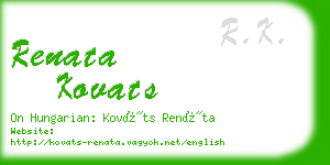 renata kovats business card